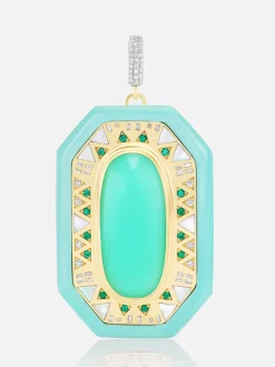 Chrysoprase & Emerald Pendant