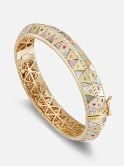 Chubby Stone Inlay Bangle