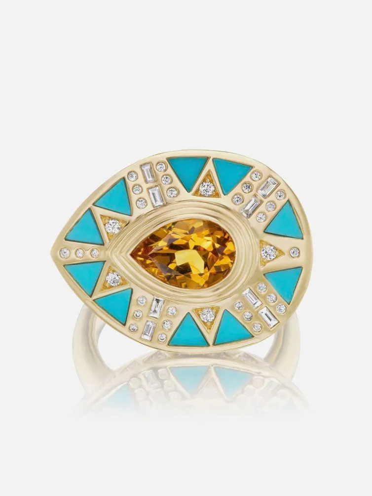 Cleopatra's Tear Cocktail Ring