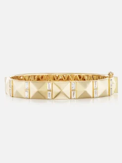 Double Baguette Stud Bangle