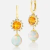 Double Opal Supernova Huggie Earrings