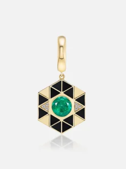Evil Eye Charm Pendant Emerald
