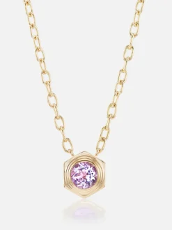 Hexed Amethyst Pendant Necklace