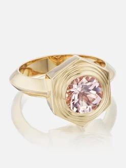Hexed Morganite Ring