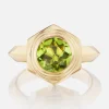 Hexed Peridot Ring