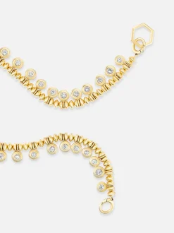 16" Knife Edge Bead Diamond Charm Foundation Necklace