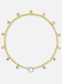 16" Knife Edge Bead Paraiba Opal Necklace