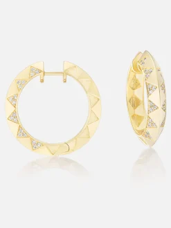 1" Knife Edge Hoops Diamond