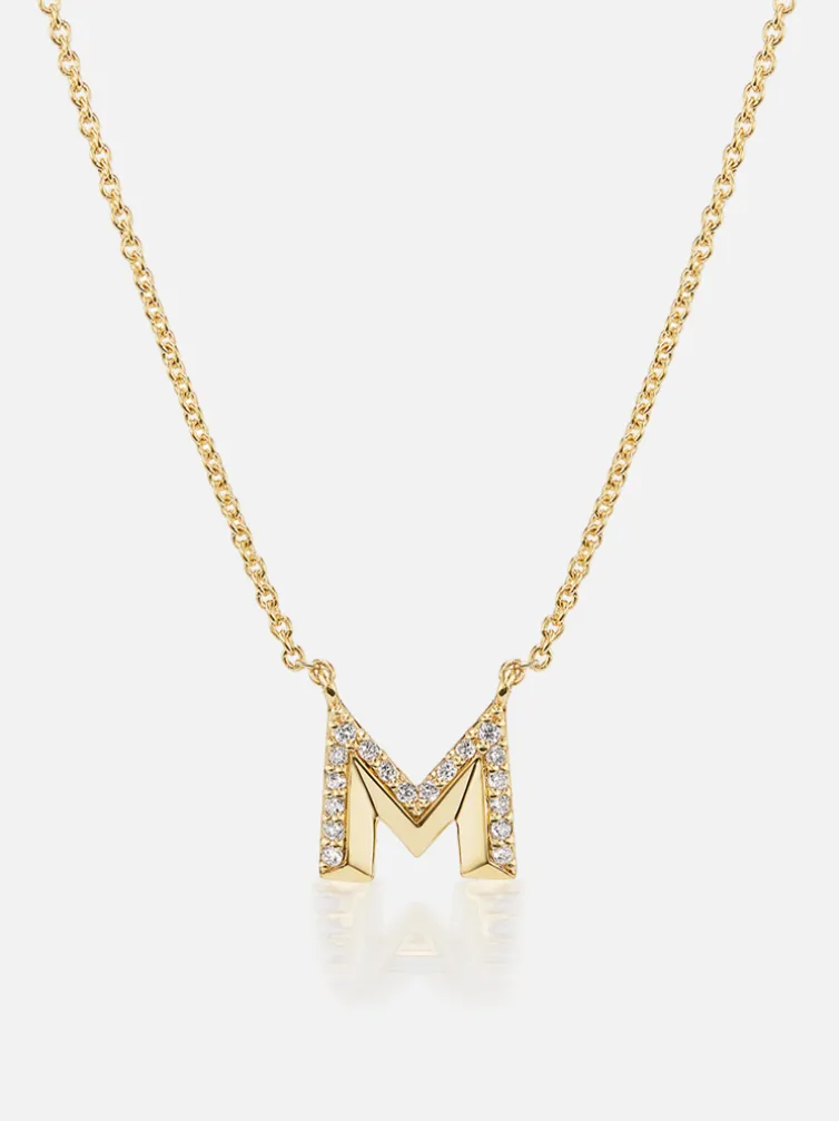 Knife Edge Initial Pendant Necklace