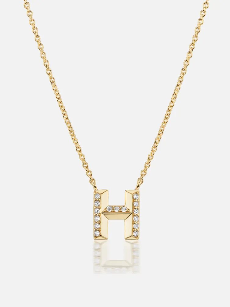 Knife Edge Initial Pendant Necklace