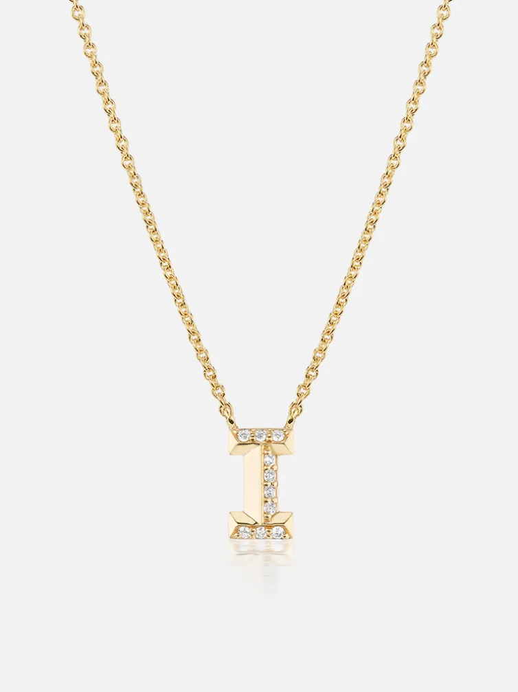 Knife Edge Initial Pendant Necklace