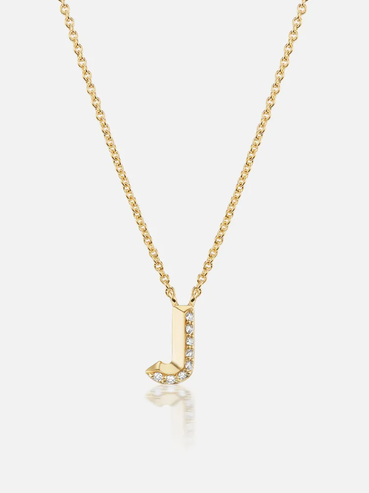 Knife Edge Initial Pendant Necklace