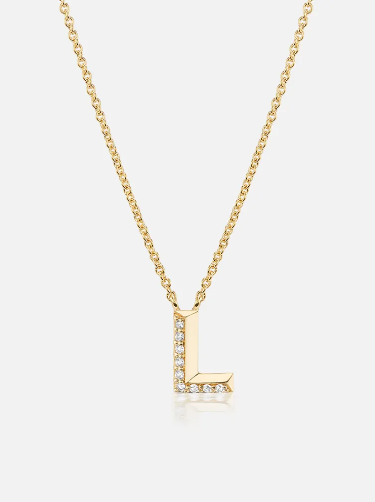 Knife Edge Initial Pendant Necklace