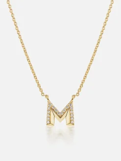 Knife Edge Initial Pendant Necklace
