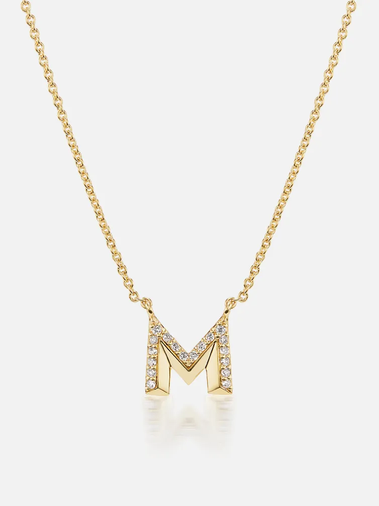 Knife Edge Initial Pendant Necklace