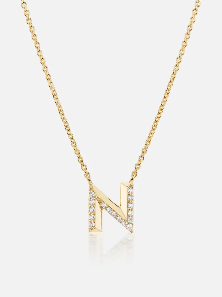 Knife Edge Initial Pendant Necklace