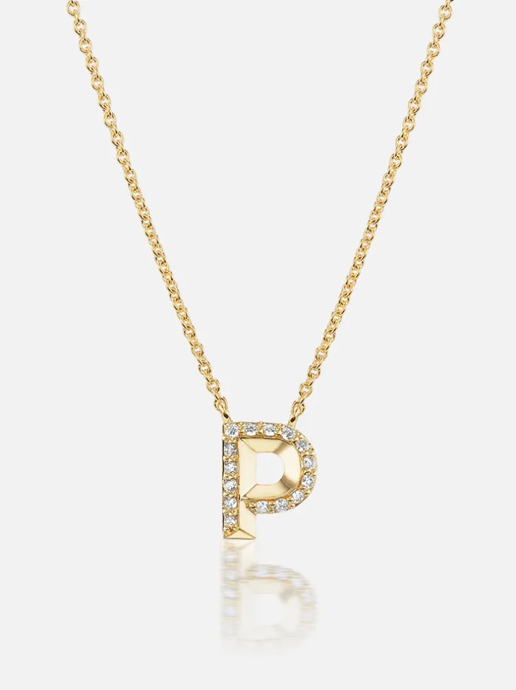 Knife Edge Initial Pendant Necklace