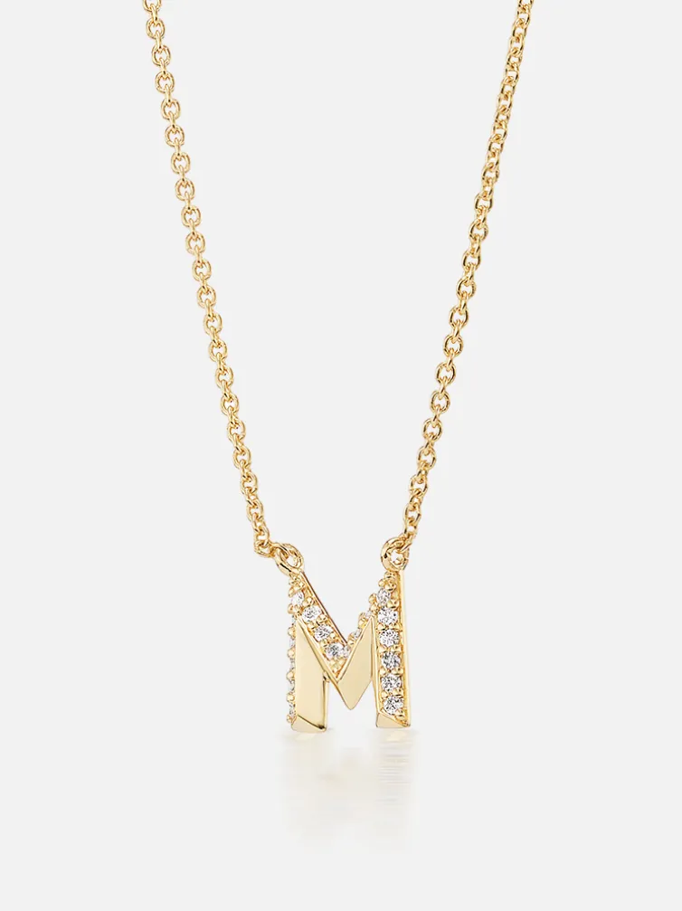 Knife Edge Initial Pendant Necklace