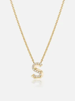 Knife Edge Initial Pendant Necklace