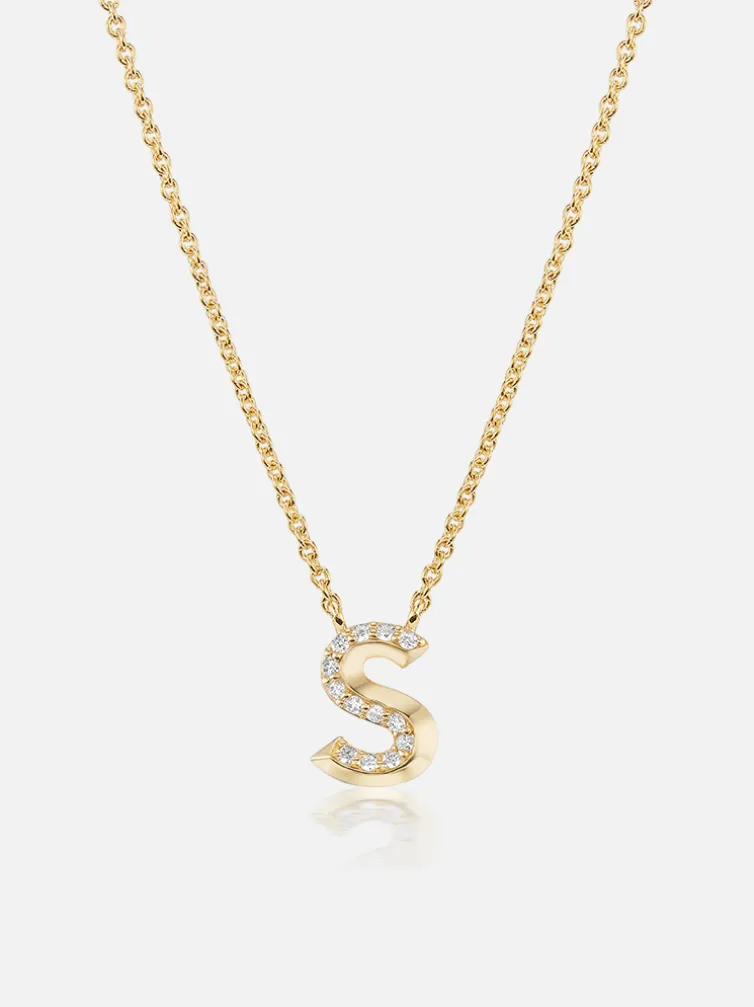 Knife Edge Initial Pendant Necklace