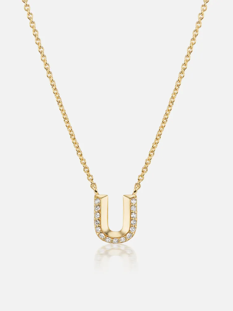 Knife Edge Initial Pendant Necklace