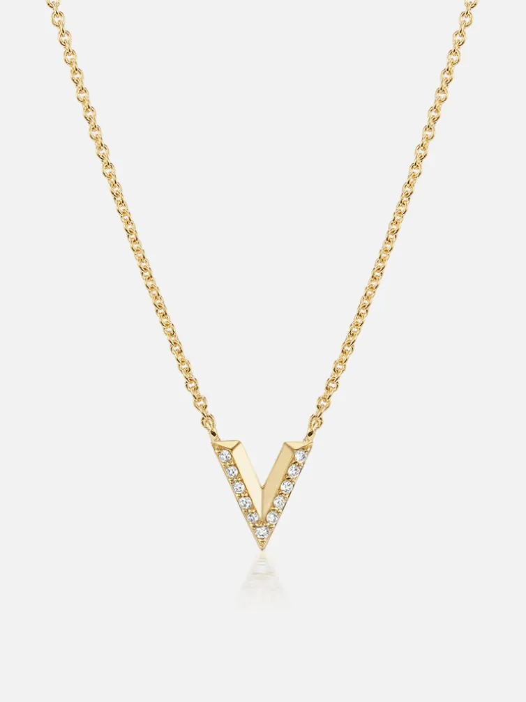 Knife Edge Initial Pendant Necklace