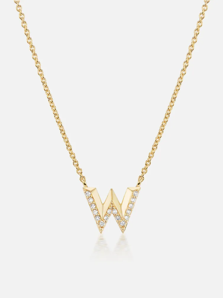 Knife Edge Initial Pendant Necklace