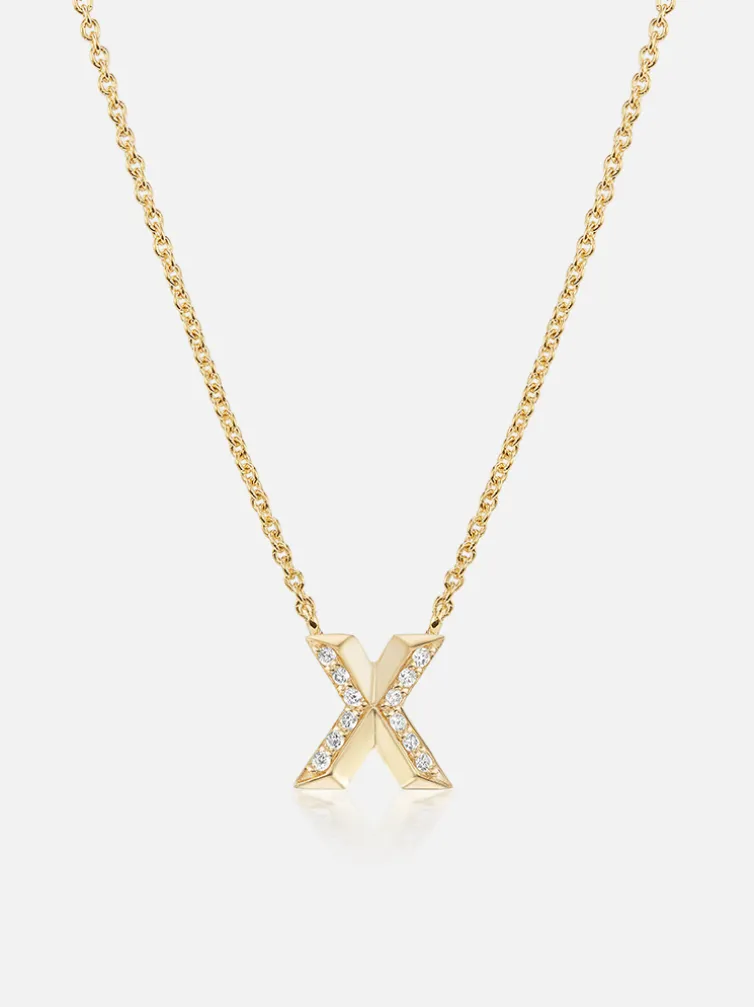 Knife Edge Initial Pendant Necklace
