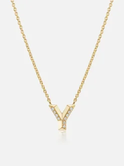 Knife Edge Initial Pendant Necklace