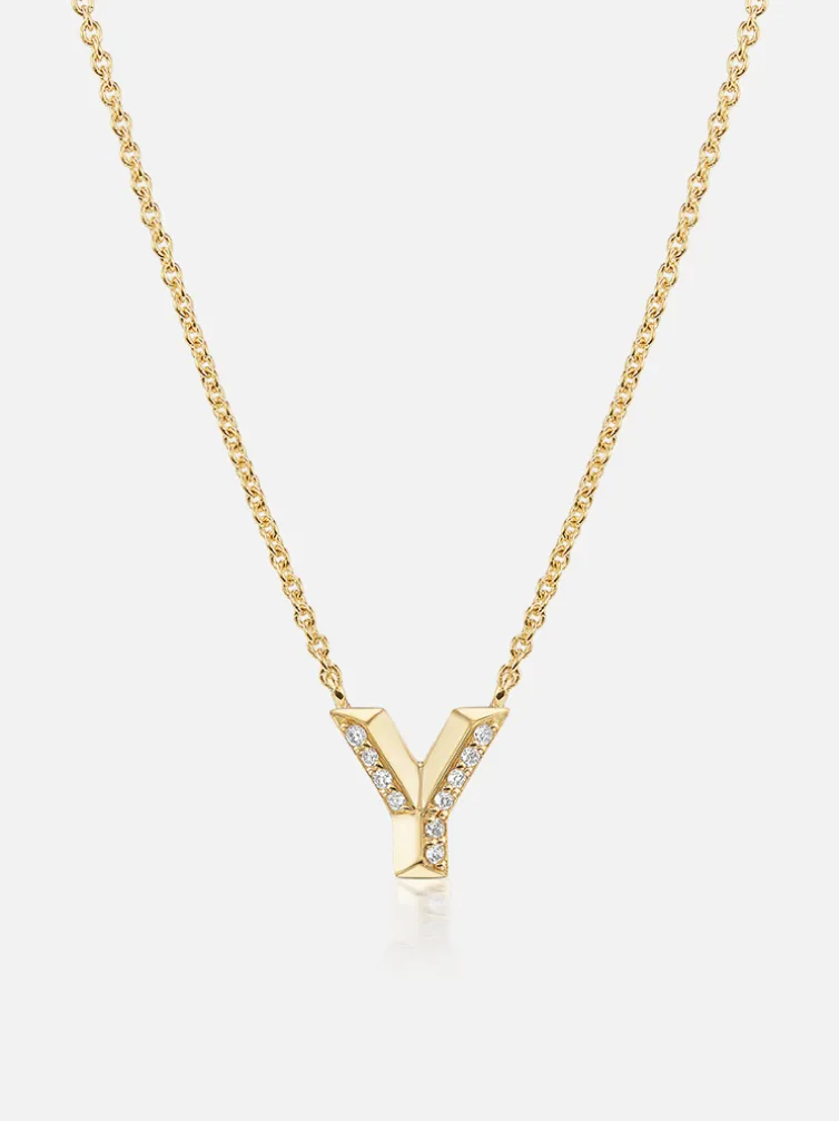 Knife Edge Initial Pendant Necklace