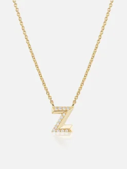 Knife Edge Initial Pendant Necklace