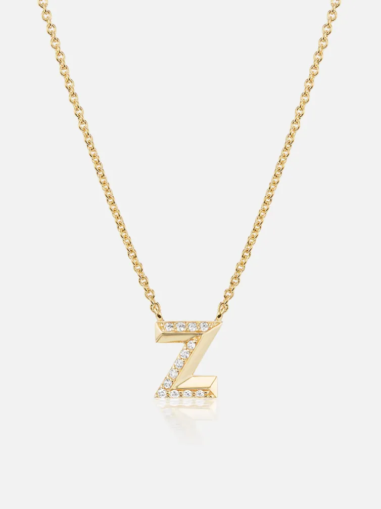 Knife Edge Initial Pendant Necklace