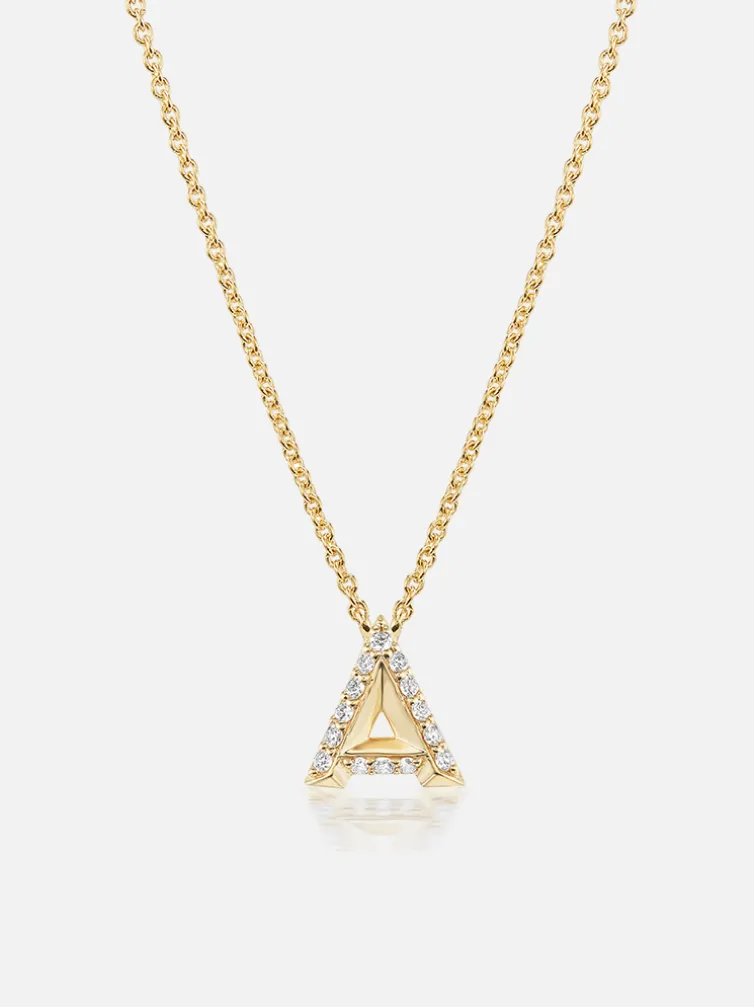 Knife Edge Initial Pendant Necklace