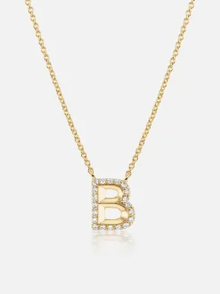 Knife Edge Initial Pendant Necklace