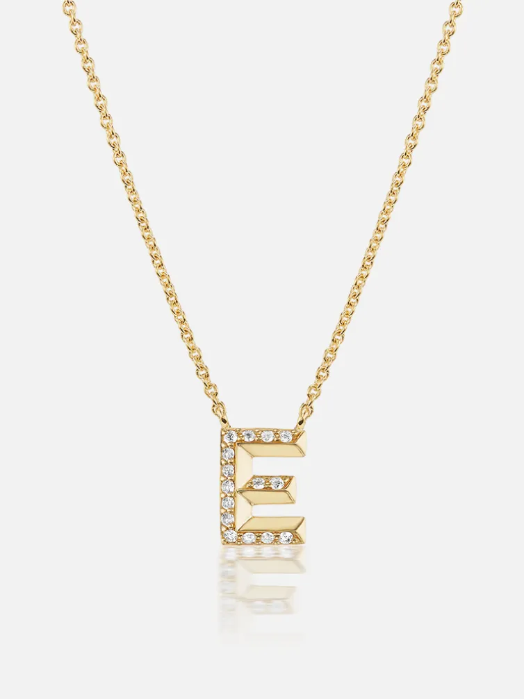 Knife Edge Initial Pendant Necklace