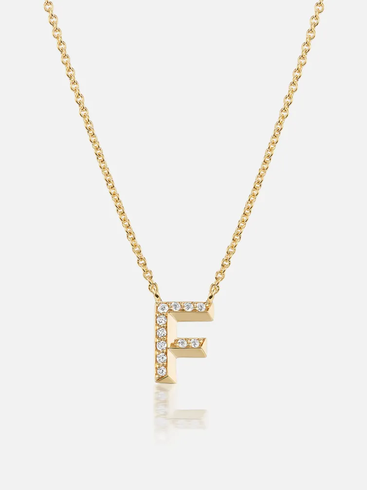 Knife Edge Initial Pendant Necklace