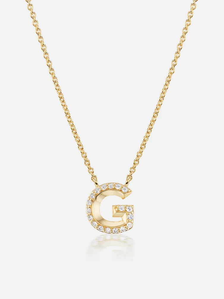 Knife Edge Initial Pendant Necklace