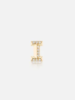 Knife Edge Initial Stud Earring