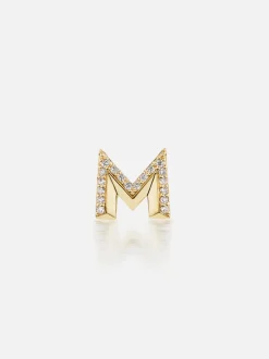 Knife Edge Initial Stud Earring