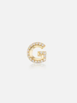 Knife Edge Initial Stud Earring