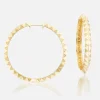 Knife Edge Textured Gold Hoops