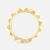 Knife Edge Textured Gold Band