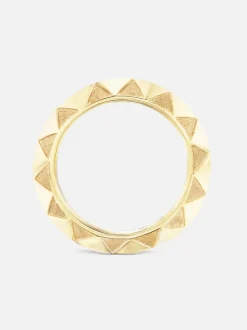 Knife Edge Textured Gold Band
