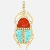 Major Scarab Pendant Fire Opal Amazonite