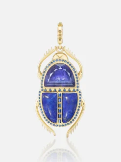 Major Scarab Pendant Iolite Lapis