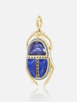 Major Scarab Pendant Iolite Lapis