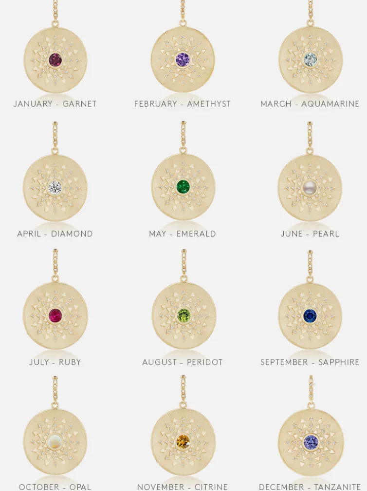 Major Sun Sign Medallion Pendant Months