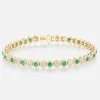 Mini Diamond & Emerald Tennis Bracelet