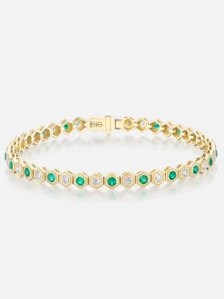 Mini Diamond & Emerald Tennis Bracelet