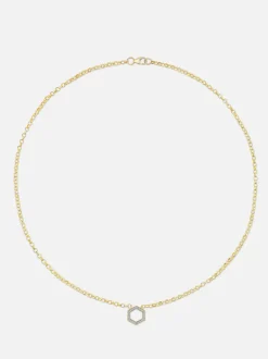 18" Mini Diamond Hexagon Foundation Rolo Chain